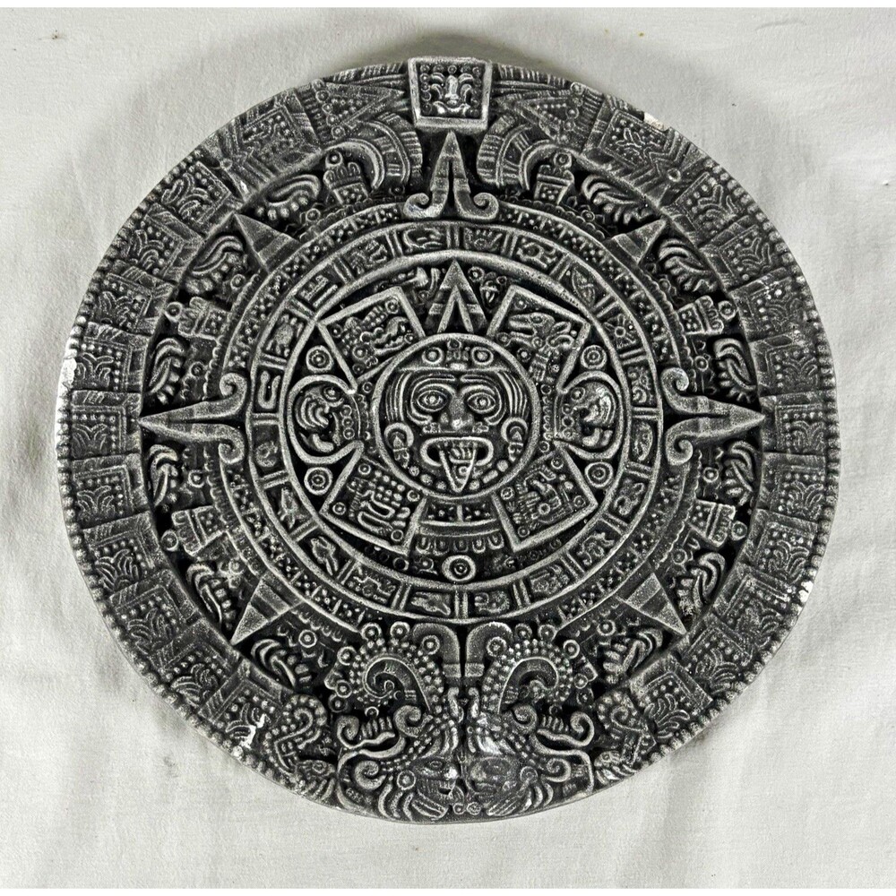 Aztec Sun Stone Piedra Del Sol Calendar Replica 12 Inch Wall Plaque Mexico